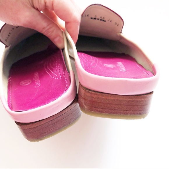 Cole Haan Tassel Cream & Pink Loafer Mule Slide - Picture 11 of 14